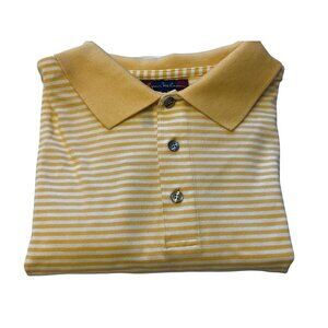 Byron Nelson Men's Yellow stripe Eleven Straight Collared golf polo Cotton